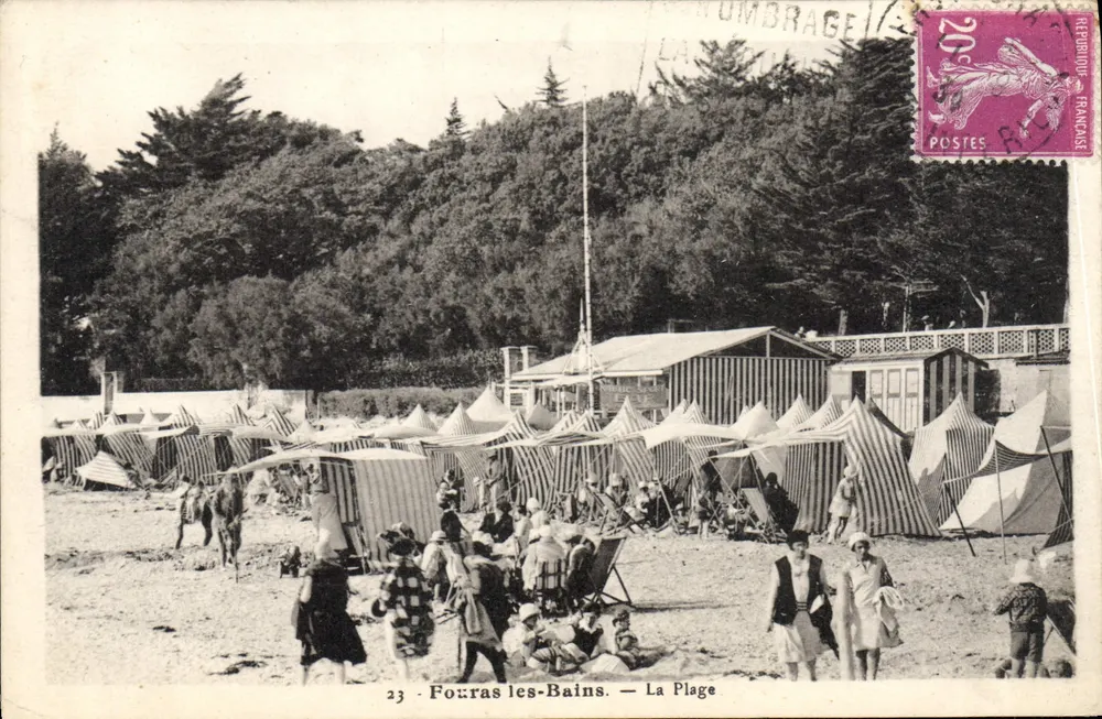 Fouaras-les-Bains — A Praia — Fototipia Jelly-Poupin - Mortagne - Frente