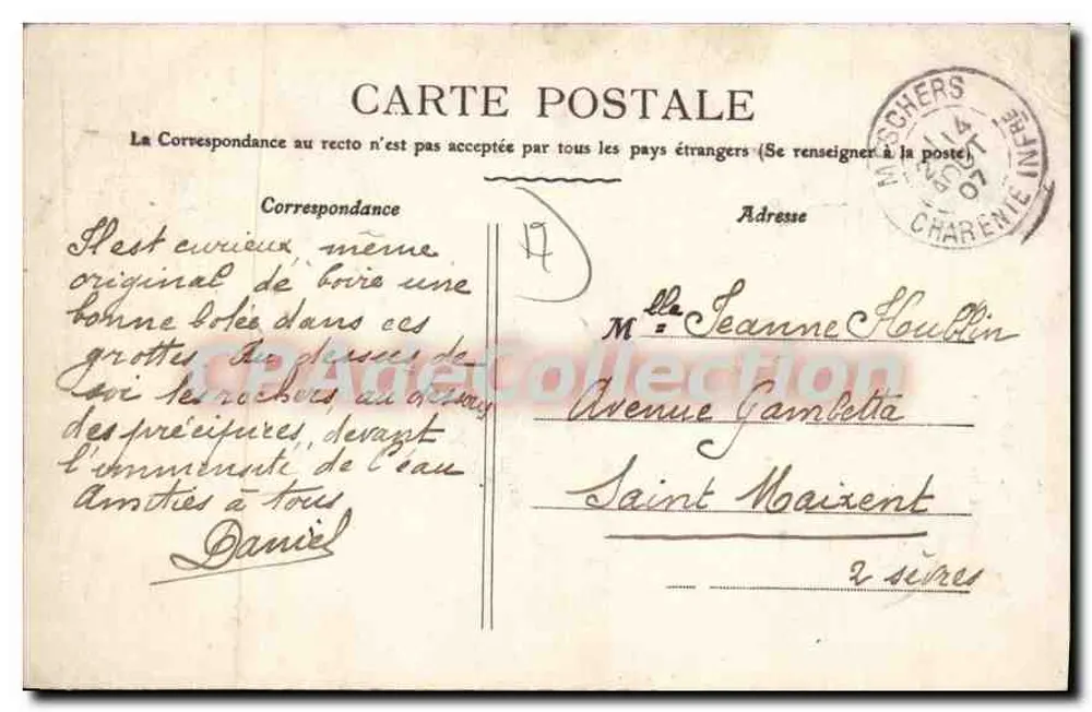 Meschers-les-Bains — A Gruta das Fiação — Coleção Bournon - Verso