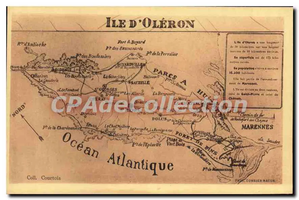 Ilha de Oléron — carta geográfica — Coll. Courtois - Frente