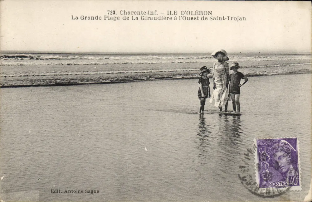 Die große Strand von La Giraudière westlich von Saint-Trojan — Ile d'Oléron — Edit. Antoine Sagne n°723 - Vorderseite