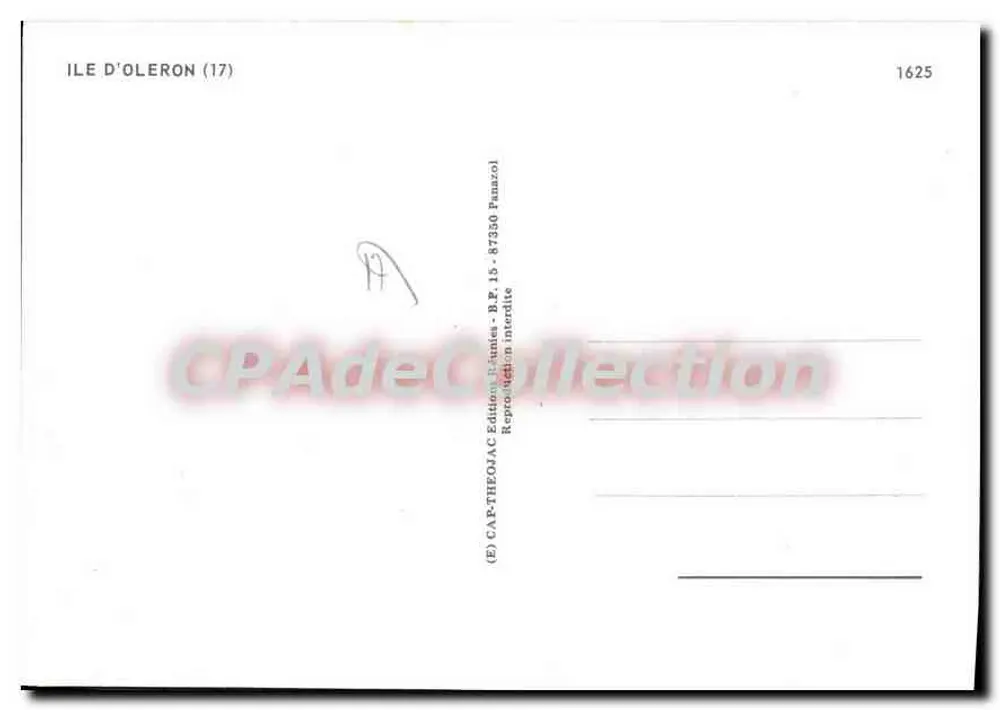 Ilha de Oléron — Carte postale turística com ilustração humorística — Edição Panazol - Verso