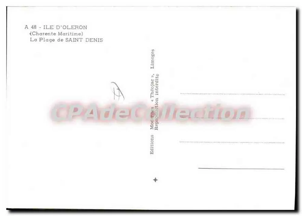 Praia de Saint-Denis — Ilha de Oléron — Edições « Thécolat » - Verso