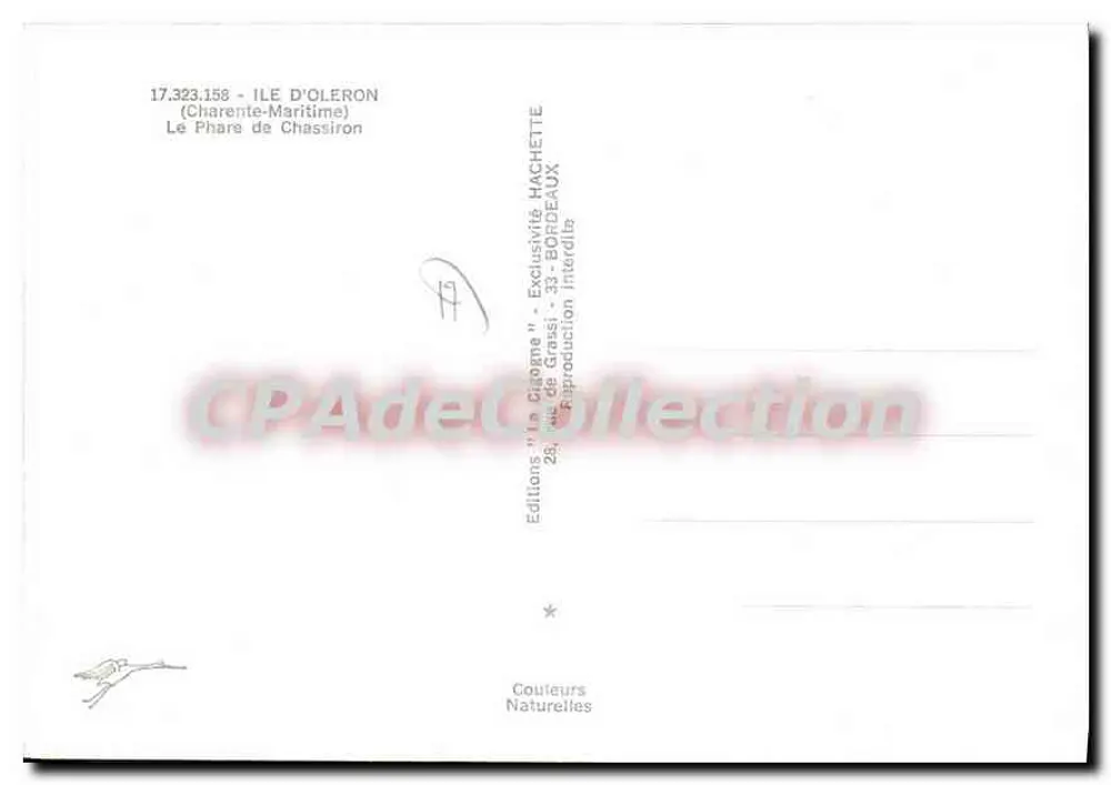 Wyspa Oléron — Molo Chassiron — Wydawnictwo 'la Cigogne' Hachette - Rewers