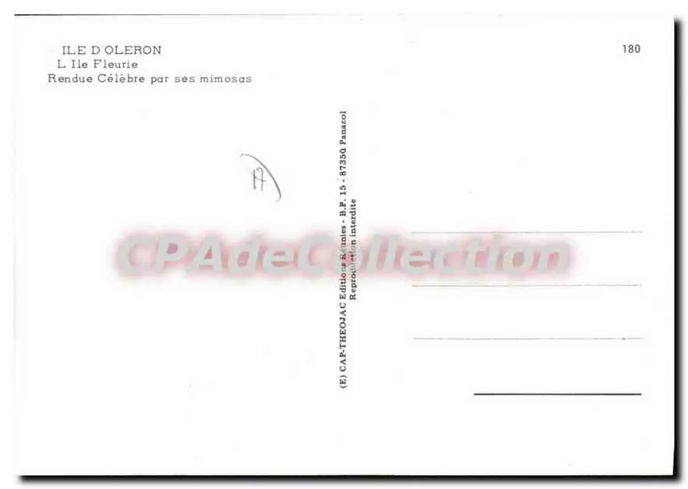 Isla de Oleron — Isla de las Flores — Ediciones Reunidas Panazol - Reverso