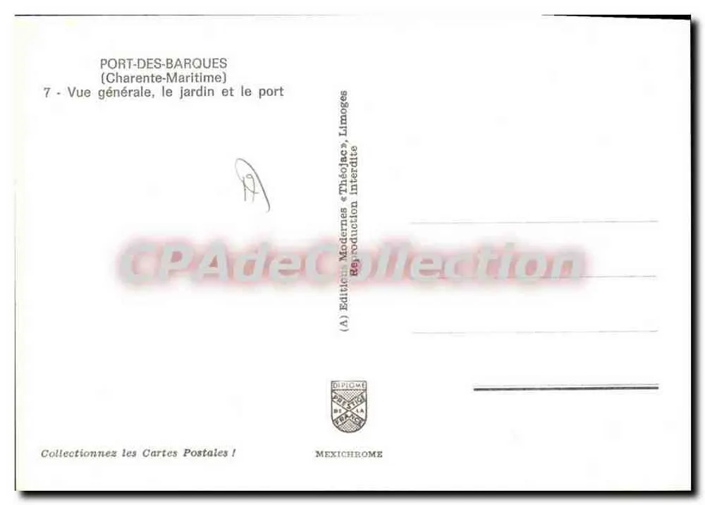 Port des Barques — Erinnerungskarte — Editions Modernes ThéoJAC, Limoges - Rückseite