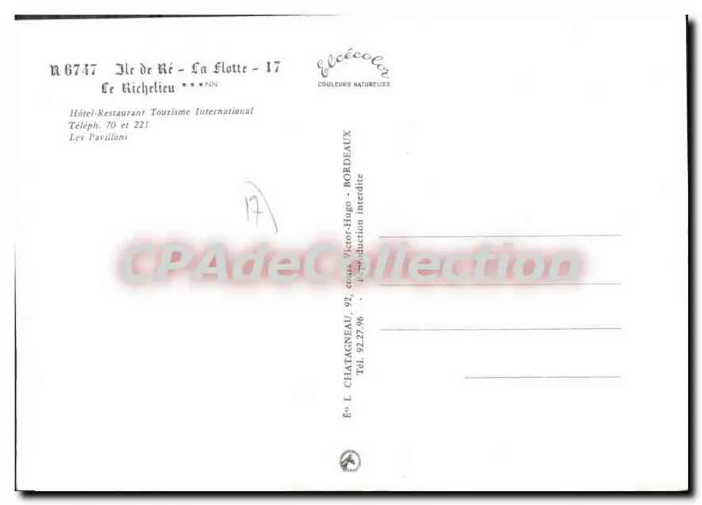 Pavillons in La Flotte — Île de Ré — Verlag Elcée, Nr. 6747 - Rückseite