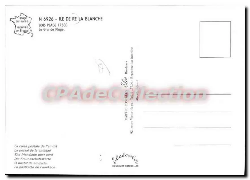 Bois Plage — praia animada — Élèe, n° 6926 - Verso