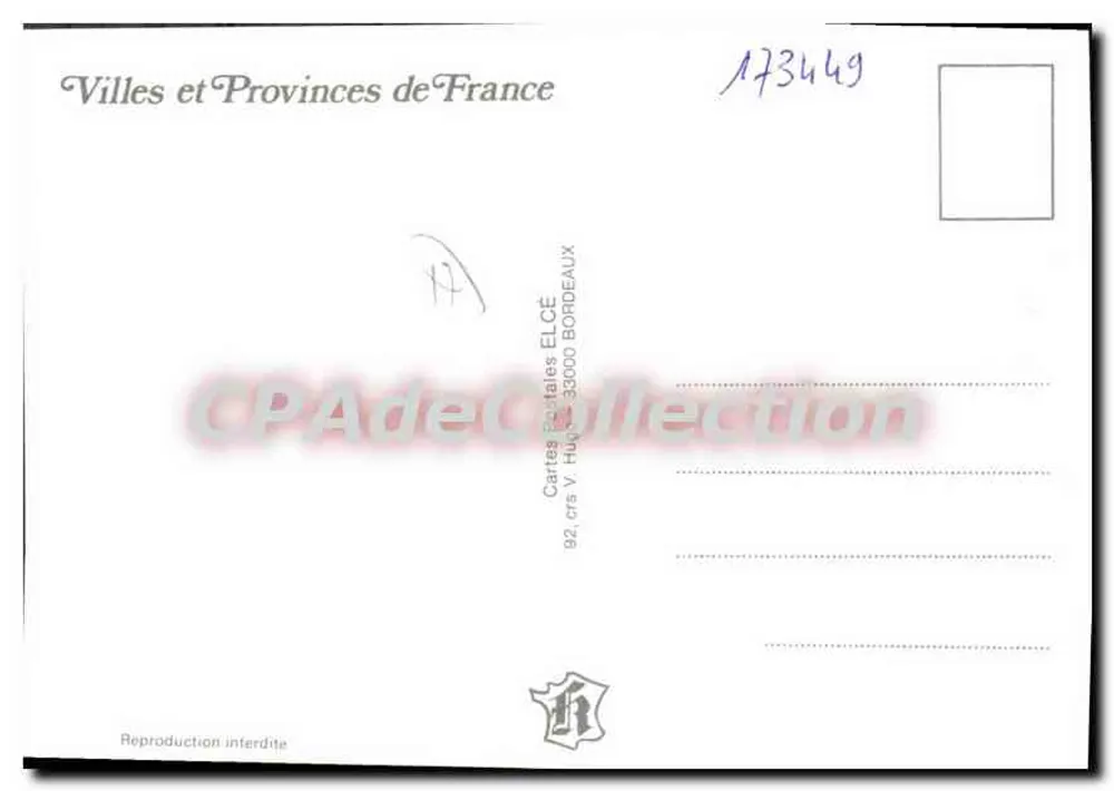 Rochefort — Escudo Adesivo — Cartes Postales ELCÉ - Verso