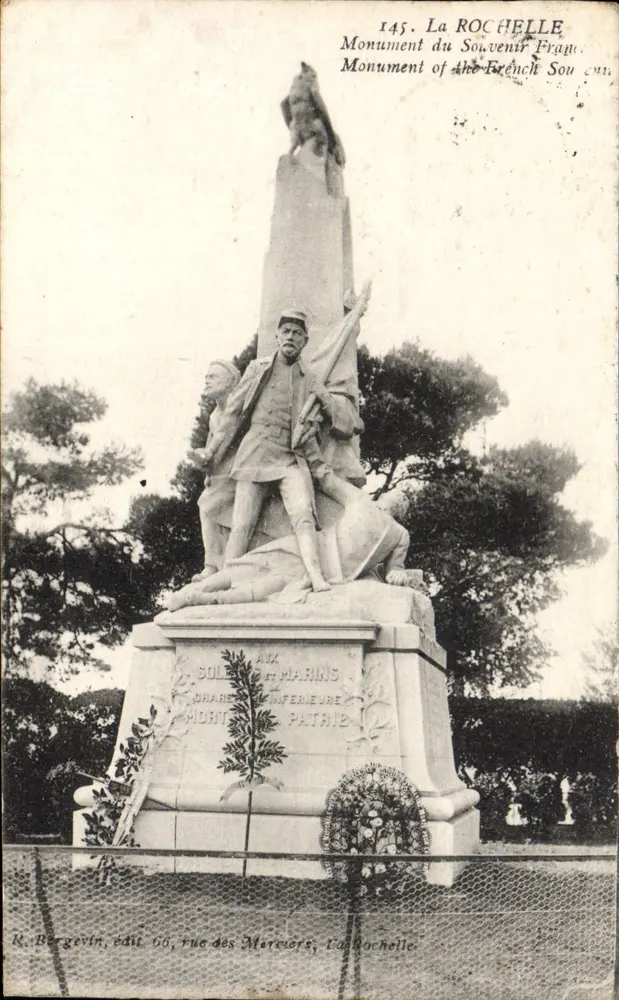 La ROCHELLE — Denkmal des französischen Gedenkens — R. Bergevin, Verlag, 66, rue des Merciers, La Rochelle - Vorderseite