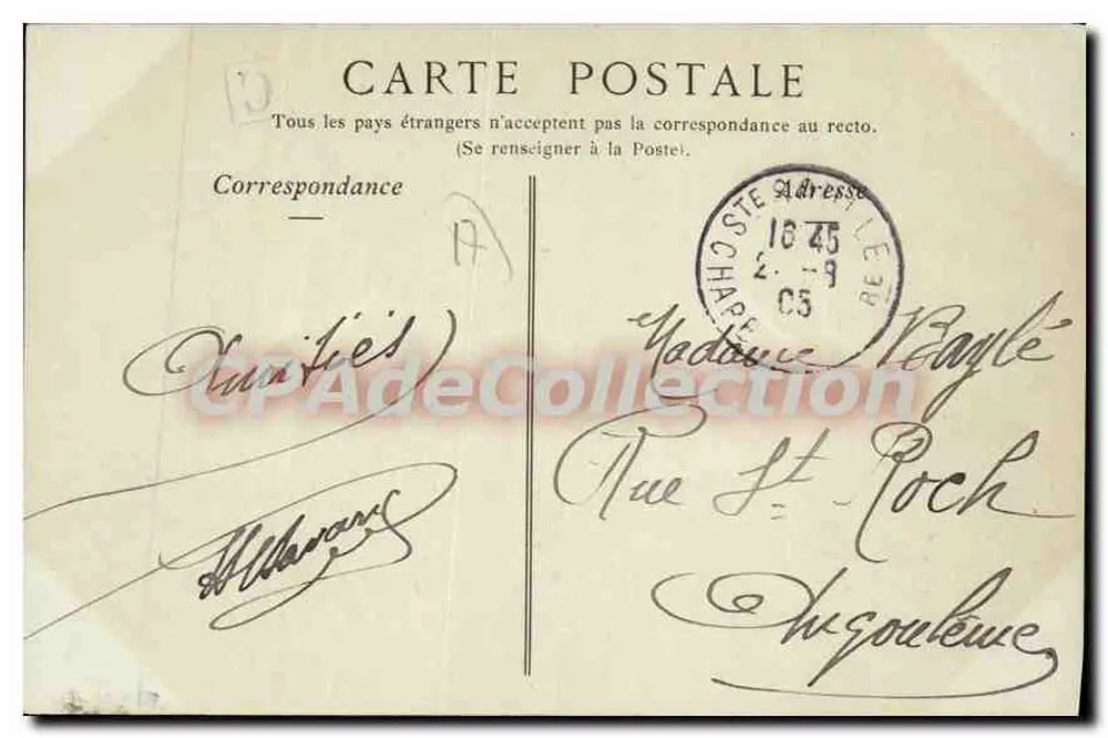 LA ROCHELLE — O Hotel das Postas — Coleções ND. Fot. n°105 - Verso