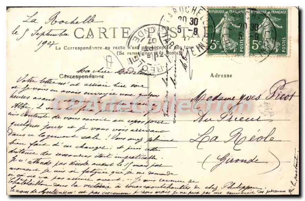 La Rochelle - O Boulevard da Concorrência — Dia da inauguração — L. C. n°739 - Verso