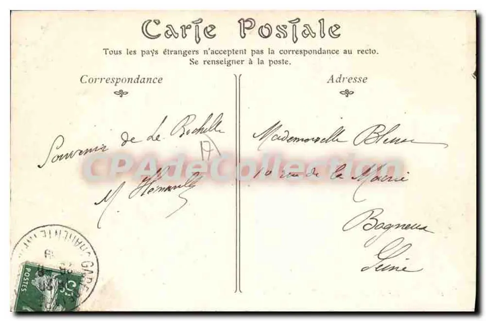 La Rochelle — Barco de Pesca — editor desconhecido, n° 10 - Verso