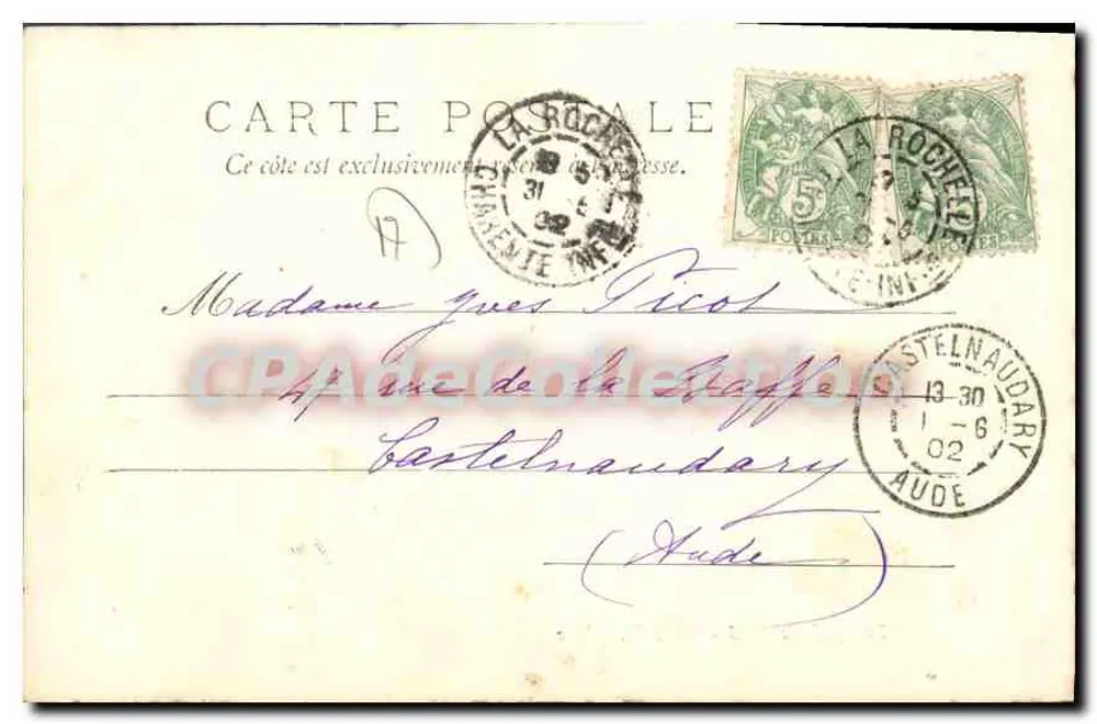 La Rochelle — 3 - Porta Dauphine — editor desconhecido - Verso