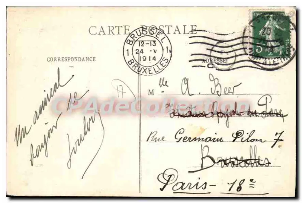 La Rochelle - Das Municipale Casino — Vintage Postcard/Antike Ansichtskarte, n° 1447 - Rückseite