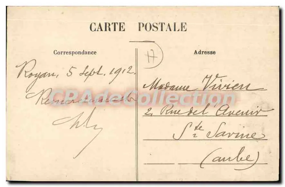 Royan : A vol d'Oiseau. — Vista da praia e do trem — Editor não identificado, n° de série 1 - Verso