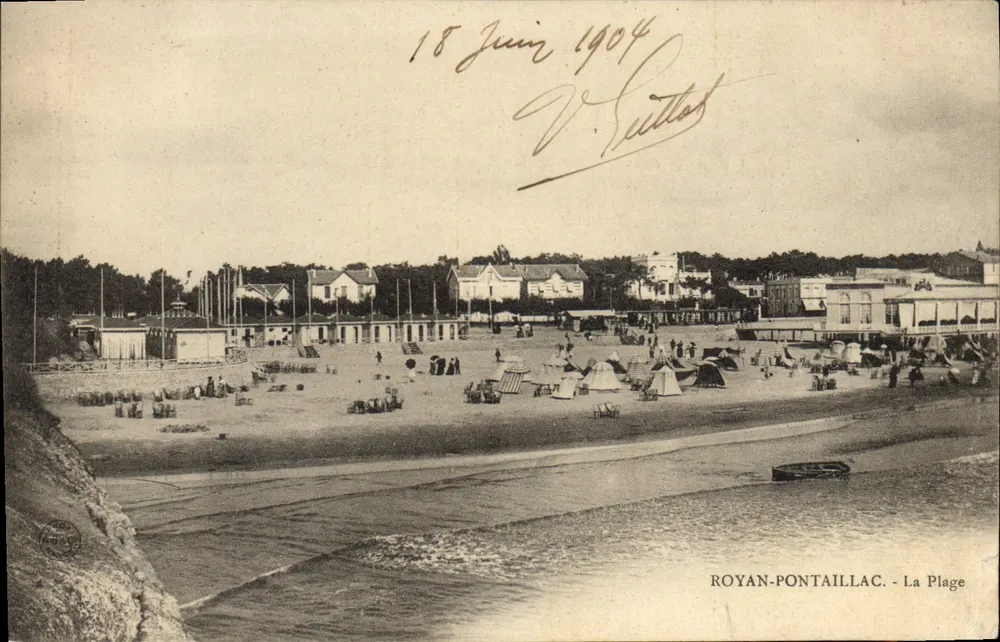 Royan-Pontaillac — Plaża — widok plaży i instalacji — wydawca nieznany - Awers