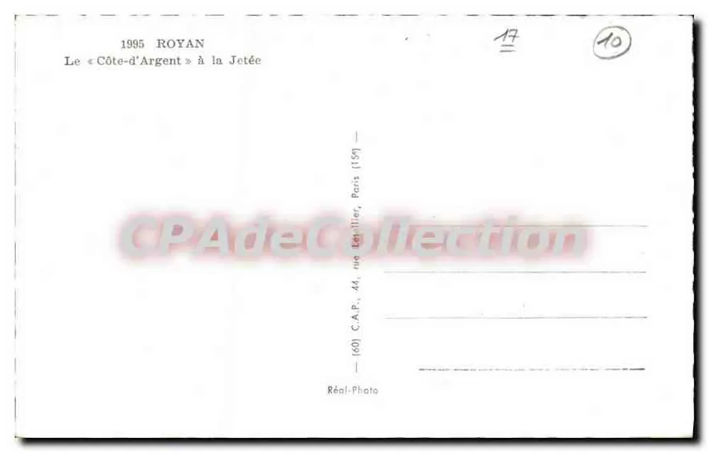 Royan — O « Côte-d'Argent » na Ponta — C.A.P., Paris - Verso