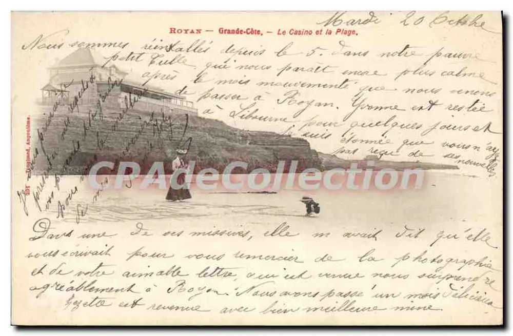 Royan — Grande-Côte — Das Casino und der Strand - Vorderseite
