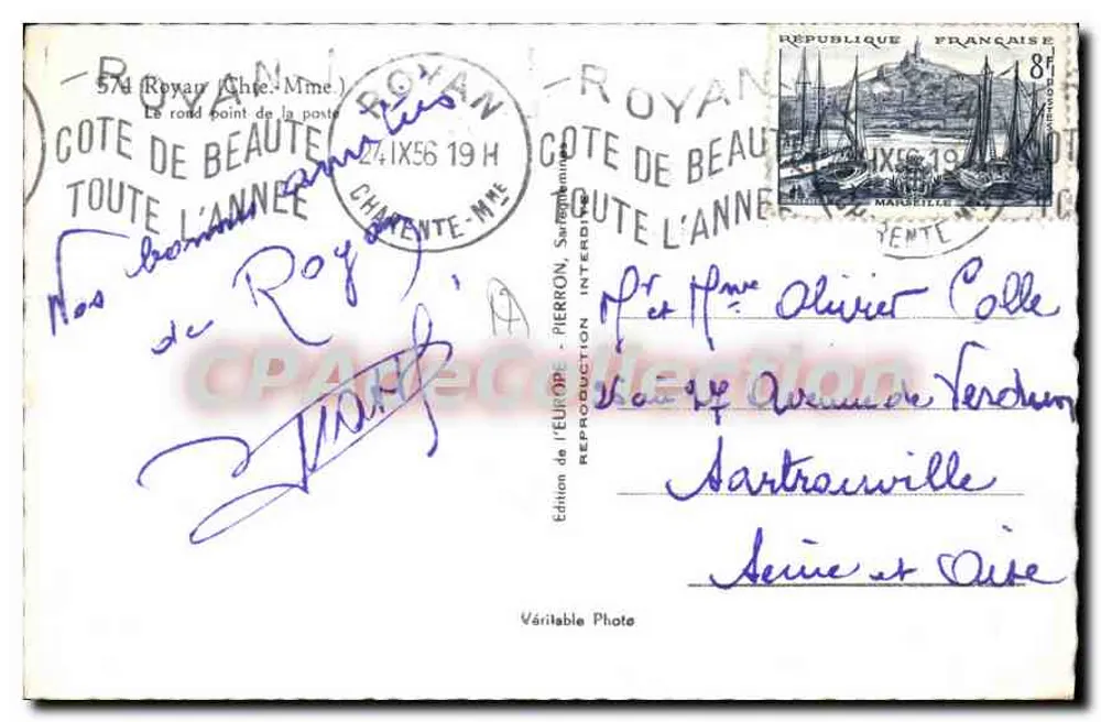 Rond-point de Royan — Editor Pierron, n° 57d - Verso
