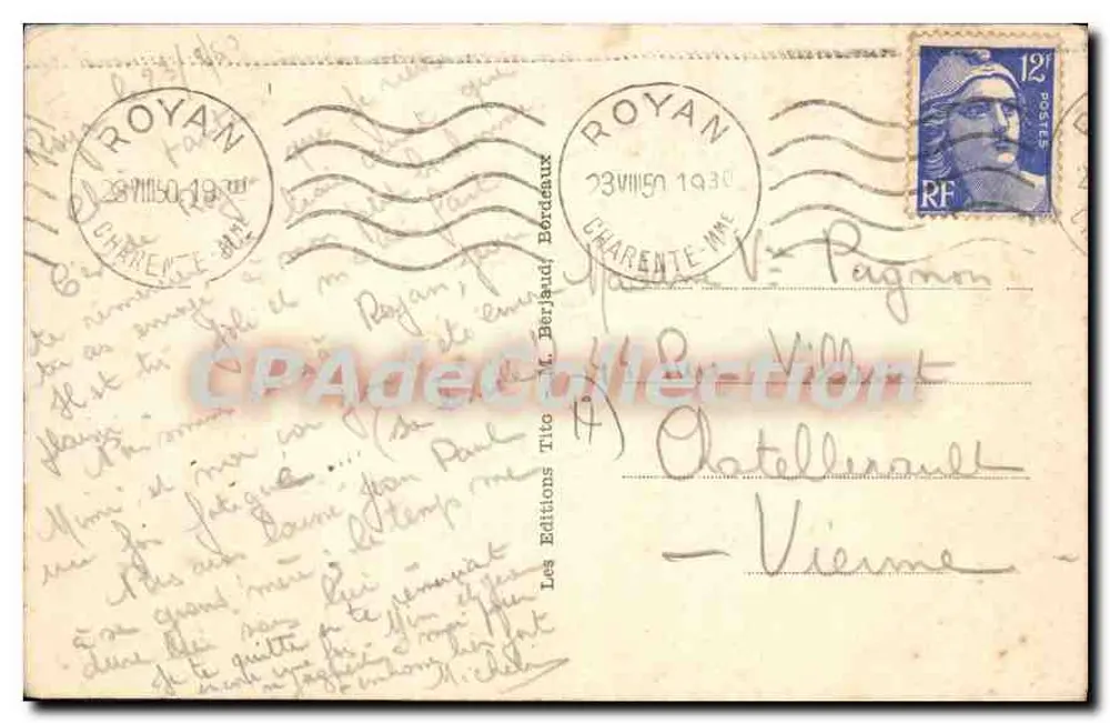 Royan-Le Paradou — Aussicht auf die Pointe de Vallières — Tito - Rückseite