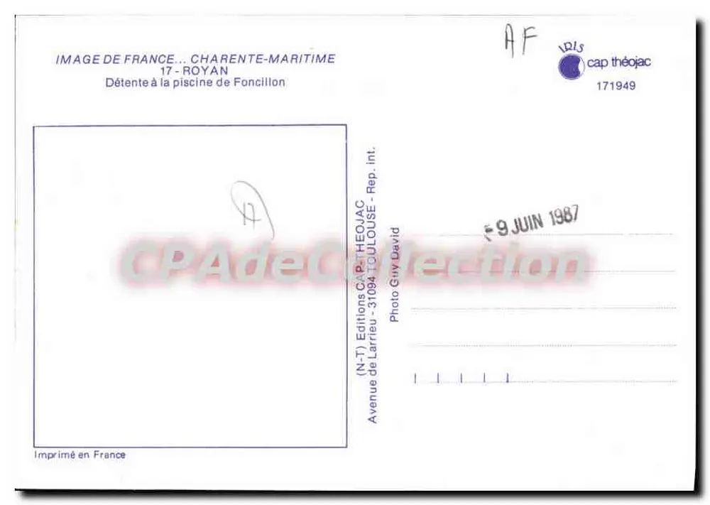 Schwimmbad Foncillon — Royan — Éditions Cap Théojac - Rückseite