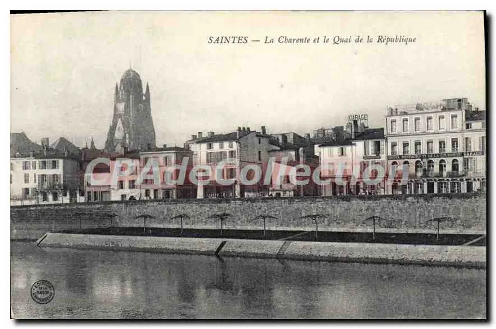 Saintes — A Charente e o Quai da República — Edição da Maison de la Poste - Frente