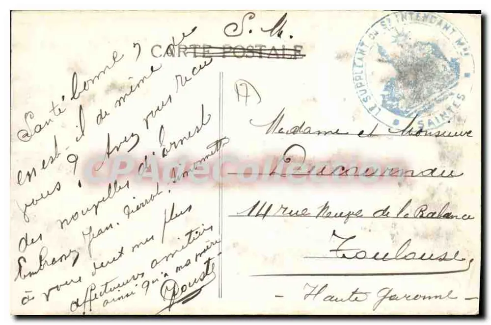 Saintes — A Charente e o Quai da República — Edição da Maison de la Poste - Verso