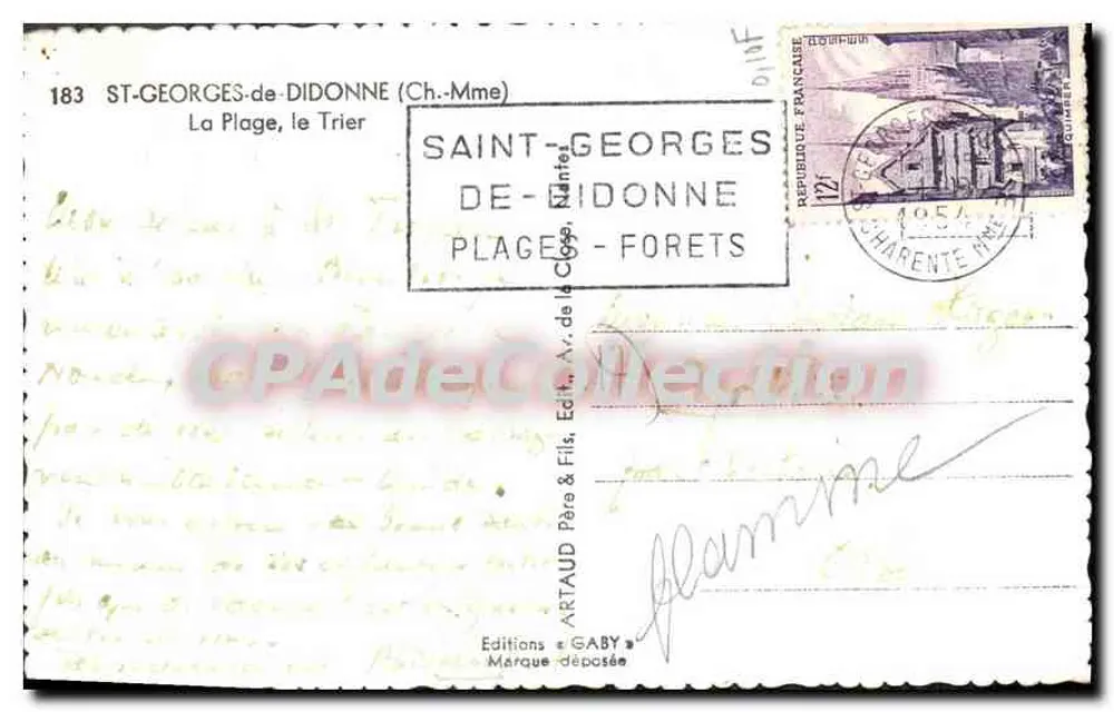 A Praia, Saint-Georges-de-Diddonne — vista da promenade — Éditions Gaby, n°183 - Verso