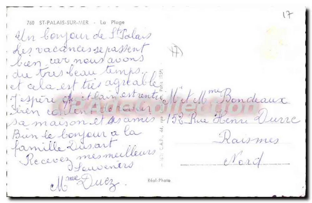 St-Palais-sur-Mer — A Praia — Cap - Verso