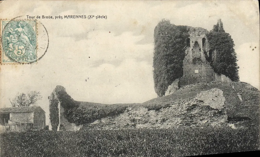 Torre de Broûe, perto de MARENNES (século XI) — editor não identificado, número de série não visível - Frente