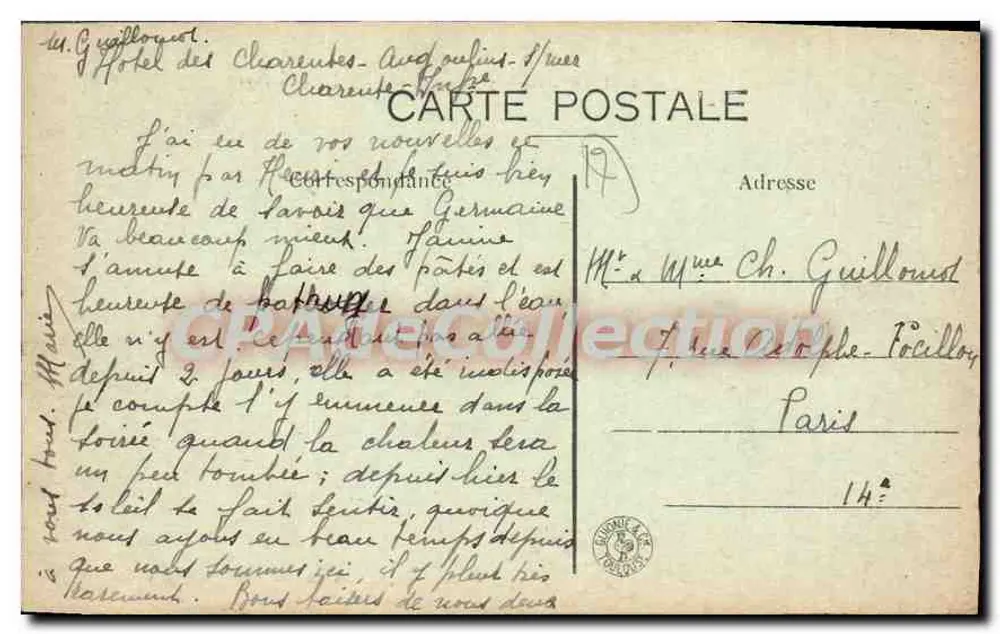 Angoulins — Studie in den Felsen des Hafens — Bergevin, 66, rue des Merciers, La Rochelle - Rückseite