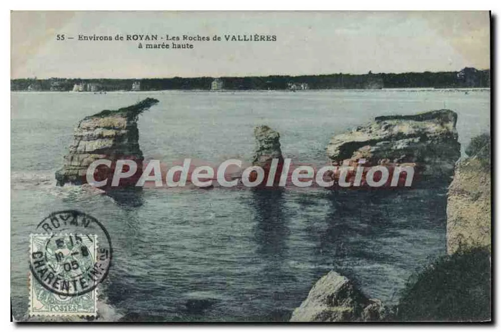 Umgebung von ROYAN — Die Felsen von VALLIÈRES bei Ebbe — unbekannter Verleger, Nr. 55 - Vorderseite