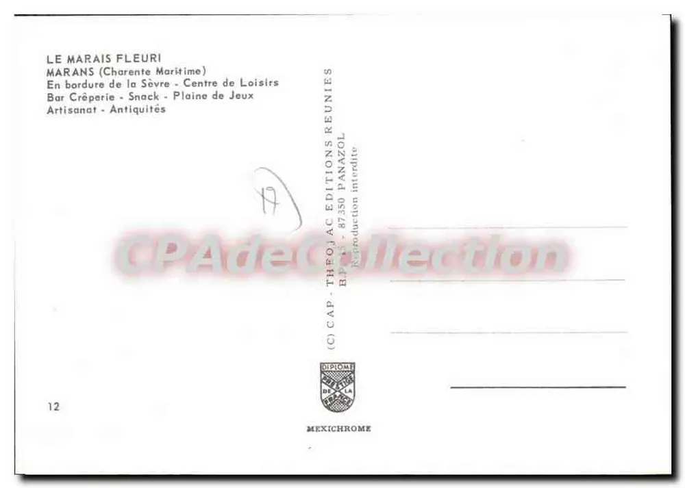 Der blühende Sumpf — Marans (Charente Maritime) — CAP THEO AC EDITIONS PANAZOL - Rückseite