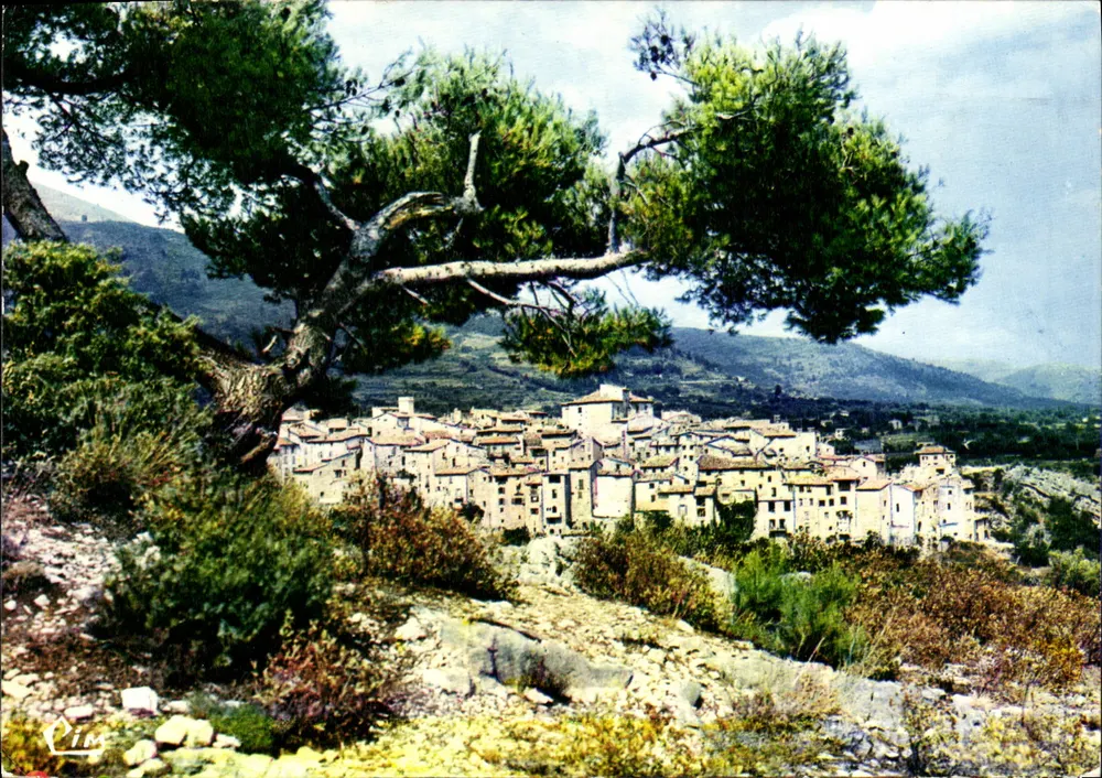 TOURRETTES-sur-LOUP (Alp.-Mar.) — Mittelalterliches Dorf - Sommerstation — Allgemeiner Blick auf das alte Dorf — Verlag Cim - Vorderseite