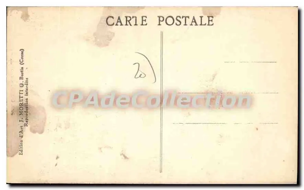 Monte Piano — Córsega - Bastia — J. Moretti, n° 3002 - Verso
