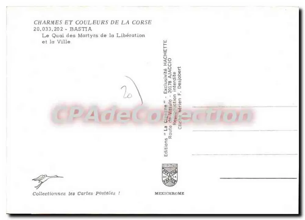 Bastia — Der Kai der Märtyrer der Befreiung und die Stadt — Editions "La Citadelle" - Rückseite