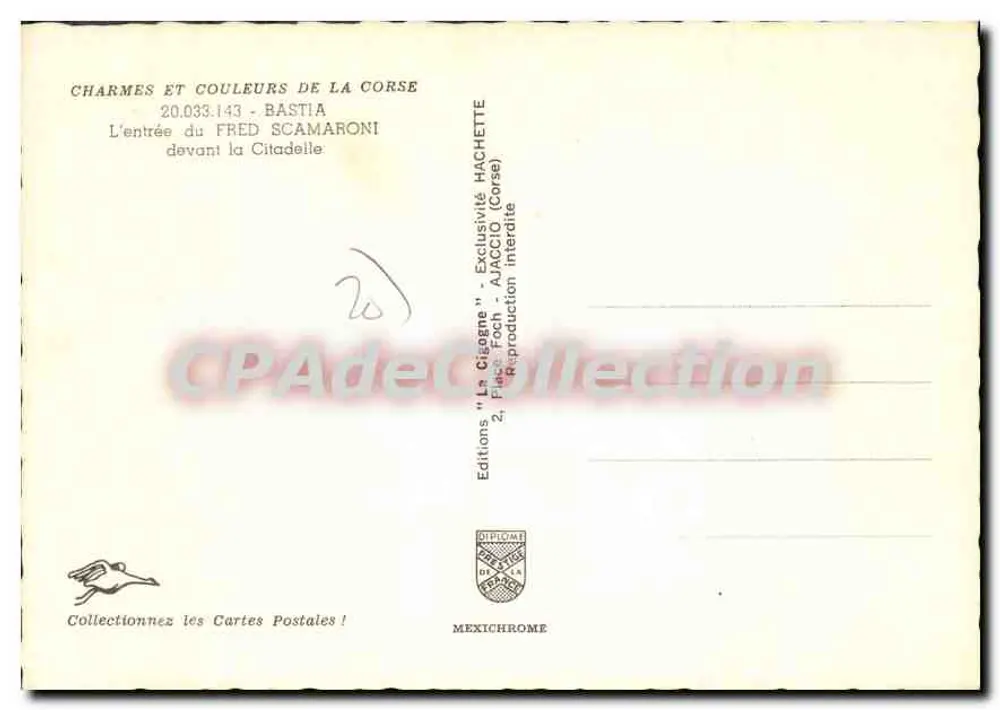 Entrada do Fred Scamaroni diante da Cidadela — Bastia — Éditions Diplomate - Verso