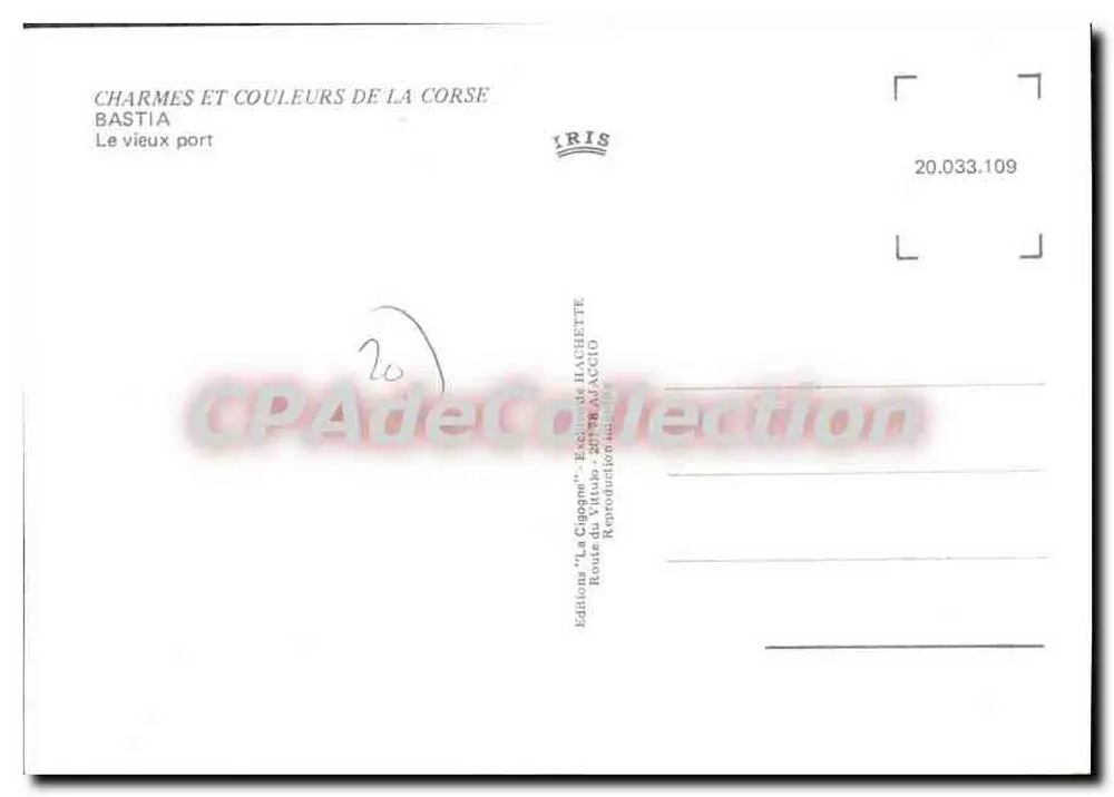 Bastia — O velho porto — Edição 'Le Cusin', R. Hachette, Bastia - Verso