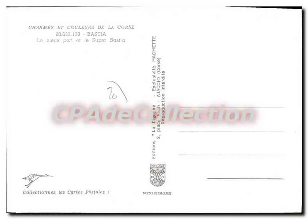 Bastia — Der alte Hafen und Super Bastia — Editions Diplom de la Corse, n° 20.033.139 - Rückseite