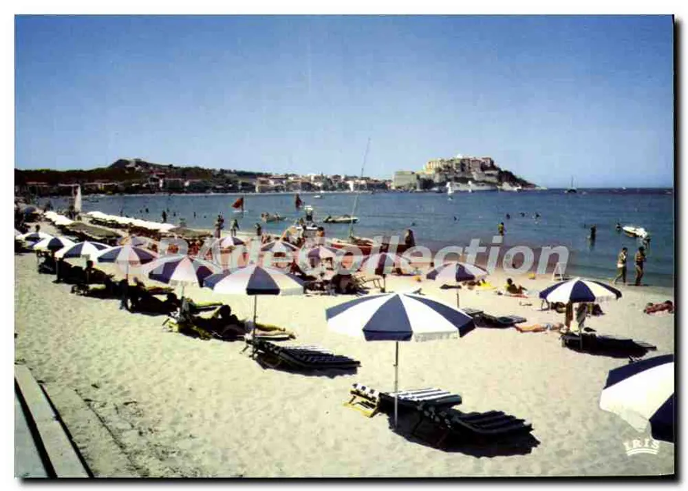 Calvi — A Praia, ao longe a Cidadela — IRIS Mexichrome - Frente