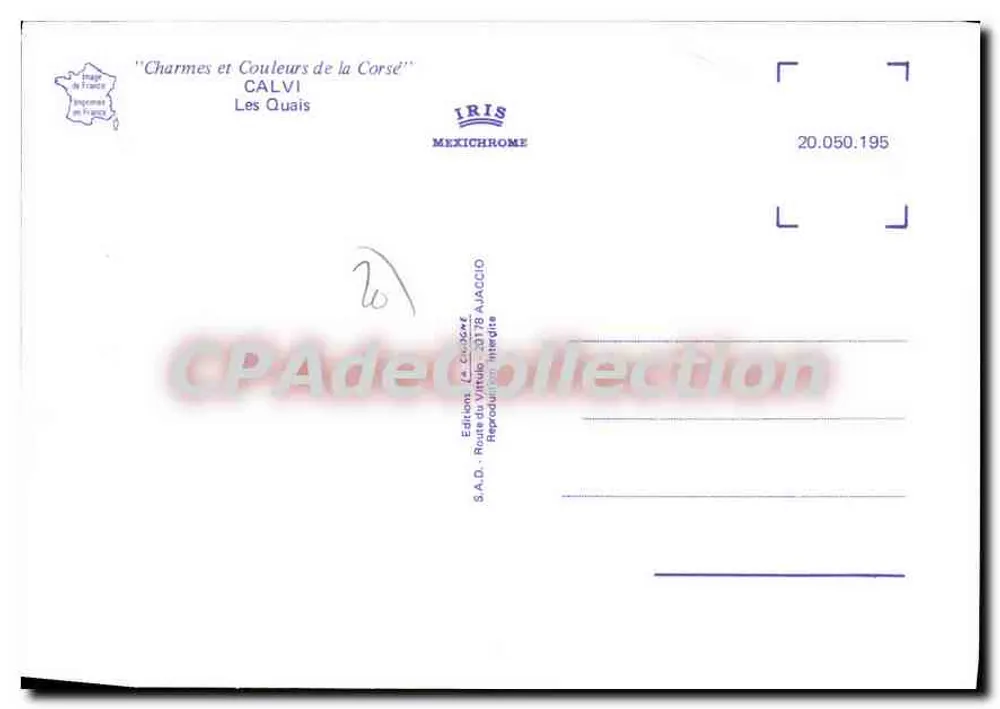 Calvi - Os Quais — editor IRIS Mexichrome, n° 20.050.195 - Verso