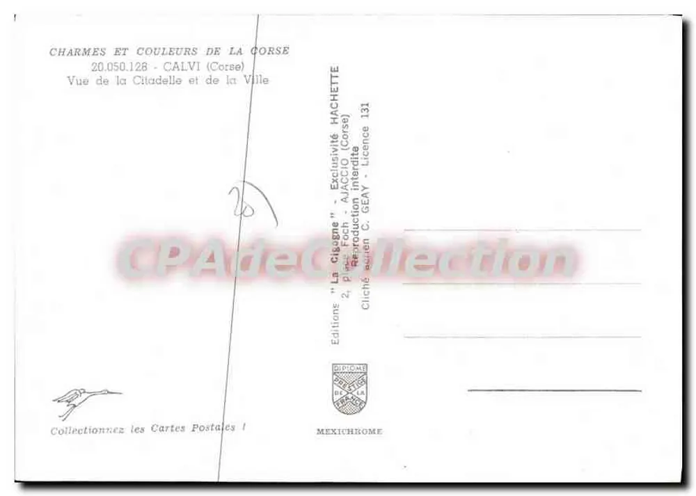 Calvi — Aussicht auf die Zitadelle und die Stadt — Éditions Diplôme - Rückseite