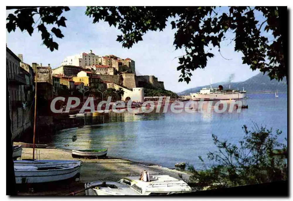Calvi (Korsika) — Die Citadel und der Hafen, die Ankunft des « Napoléon » — EKTACAP - Vorderseite