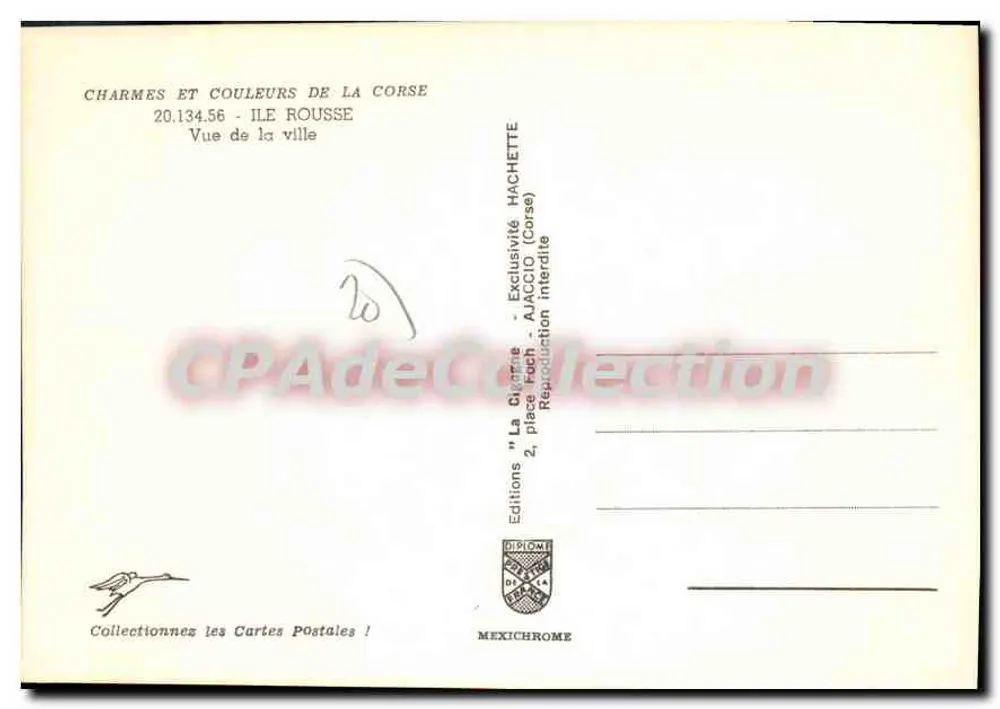 Ile Rousse — Vista da cidade — Edições Hachette - Verso