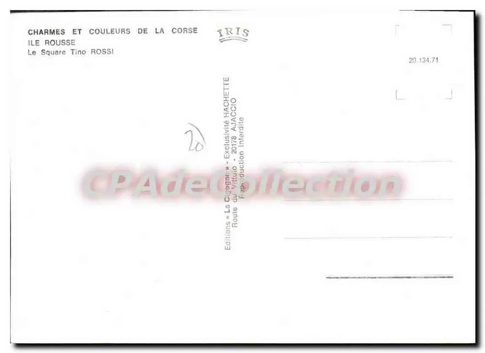 O Square Tino Rossi — Ilha Rousse — Edições La Clugnète - Verso