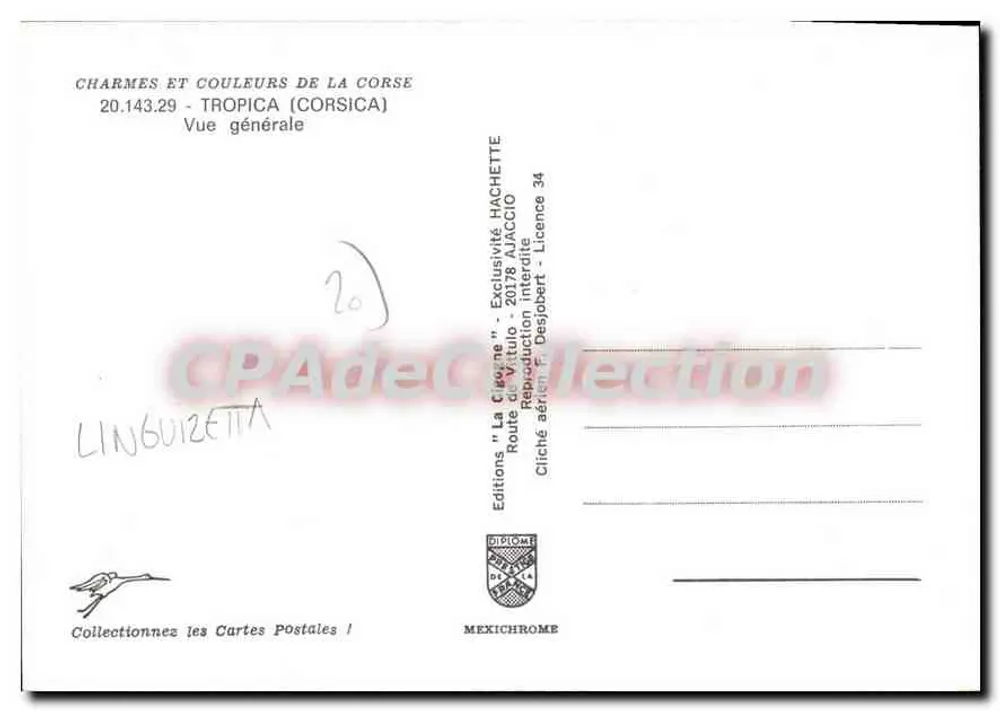 Tropica (Córsega) — Vista geral — Edições "La Cieurne" - Verso
