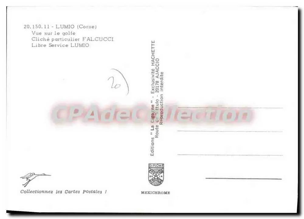 Lumio (Korsika) — Ansicht des Golfs — Éditions Diplôme - Rückseite