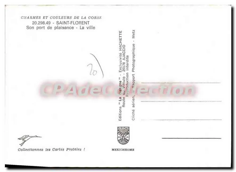 Saint-Florent — Sein Freizeithafen — Die Stadt — Editions 'La Dîpôme' n°20.298.49 - Rückseite