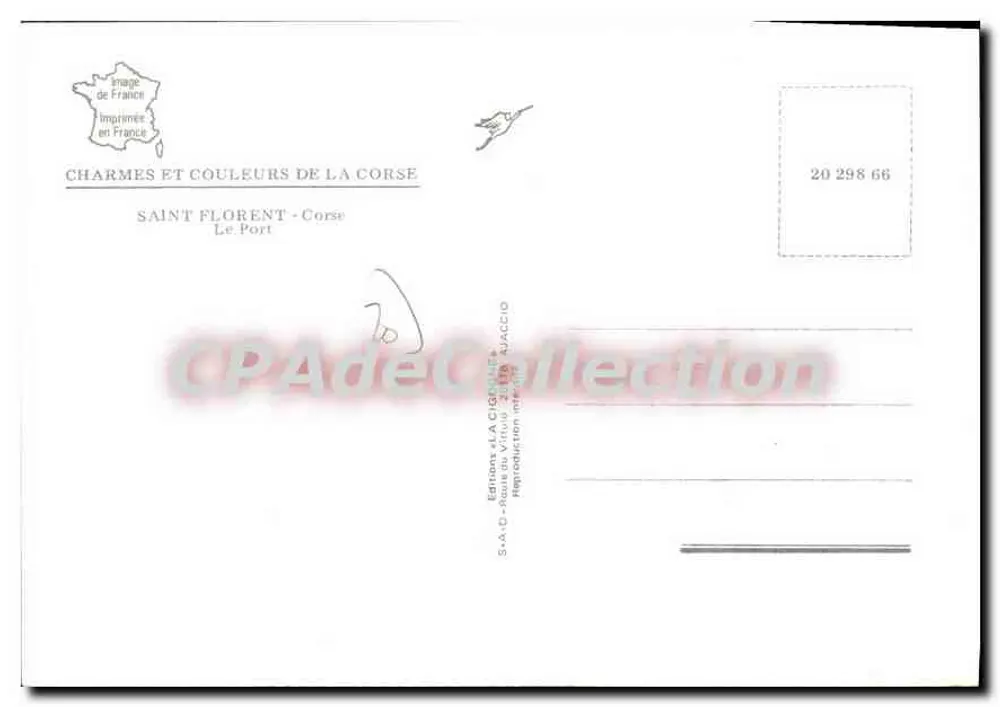 Saint-Florent - O Porto — editor A Cigogne, n° 20 298 66 - Verso