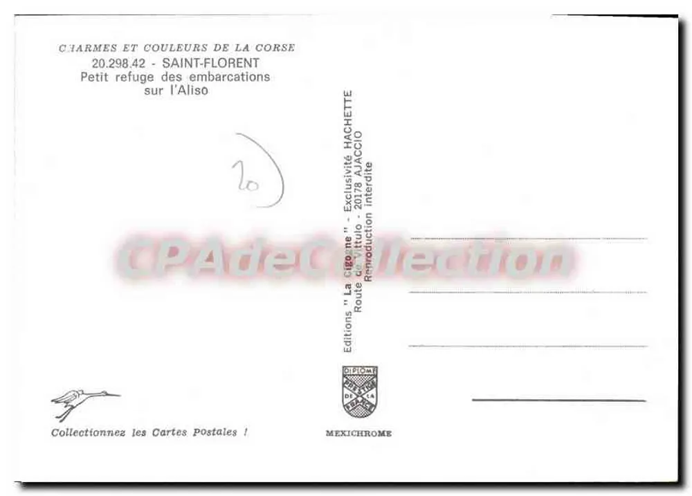 Saint-Florent — Pequeno refúgio das embarcações no Aliso — Editions Diplôme - Verso